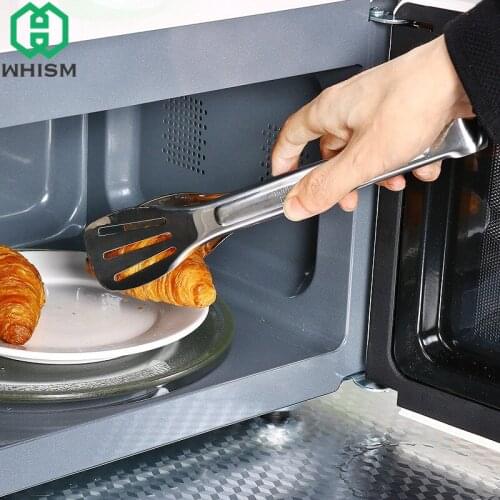 1Pc Metal BBQ Tongs Stainless Steel Kitchen Tongs Salad Bread Spaghetti Serving Tongs Buffet Food Clamp Kitchen Cooking Utensil