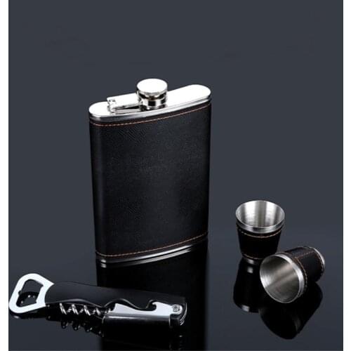 Outdoor Hip Flask Cup Opener Set Whisky Beer Pot Funnel Cup Sets Stainless Steel Portable Wine Bottle Camping Survival Tools