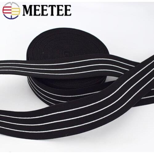 Meetee 5/10meters 4cm Nylon Stripe High Elasticity Band Stretch Rubber Band Web DIY Bags Clothing Belt Sewing Decor Accessories