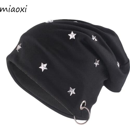 New Autumn Warm Star Diy Adult Women Beanies Skullies Casual Unisex Hip Hop Hats Outdoor Brand Solid Gorras For Lady Bone