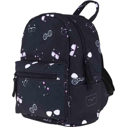 New Womens Backpack 3D Digital Printing Glasses Cat Dog Mini Schoolbag Letter Mobile Phone Simple Lady Travel Bag LXBA03