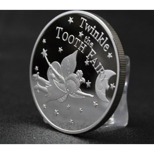 Tooth Fairy Commemorative Silver Coin Children Baby Teeth Growth Gifts Souvenir Art Crafts Decoration collection