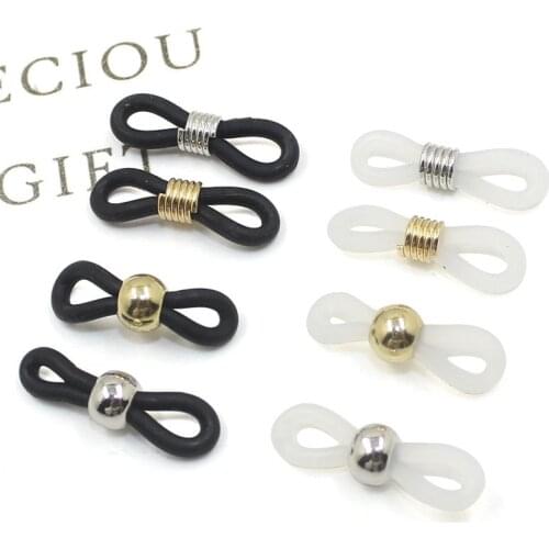 20 PCs Adjustable Anti-Slip Eyeglass Chain Ends Retainer Rubber Glasses Ring Strap Spectacle End Connectors Eyewear Accessories