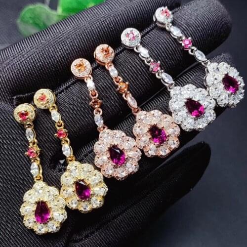 Garnet Earring Natural And Real Garnet Earring 925 sterling silver Fine jewelry Garnet Earring