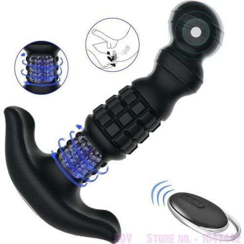 New Rotation Vibrating Butt Plug Remote Control G Spot Scrotum Stimulation Anal Plug Prostate Massager Male Masturbation Sex Toy