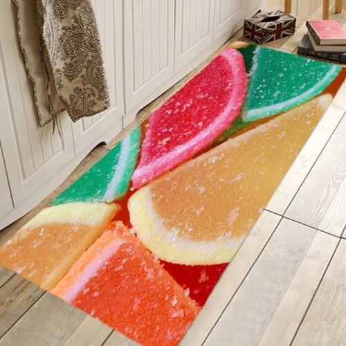 Fresh fruit pattern bathroom absorbent mat creative carpet coral fleece kitchen living room floor mat new design