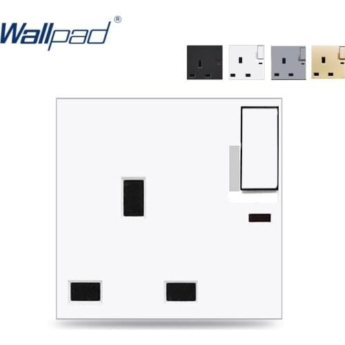 Wallpad 13Amp Switched UK Standard Socket with LED Indicator Function Key For Module only 52*52mm