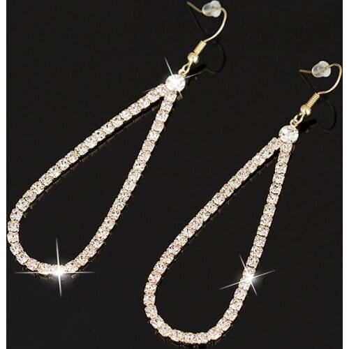 YFJEWE Fashion Graceful Women Jewellery Full Crystal Filled Long Drop Earrings For Women High quality gift party #E175