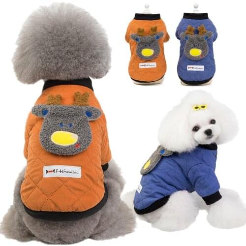 Pet clothes teddy dog clothes cotton jacket 19 new autumn and winter pet clothing feet fawn cotton-padded jacket