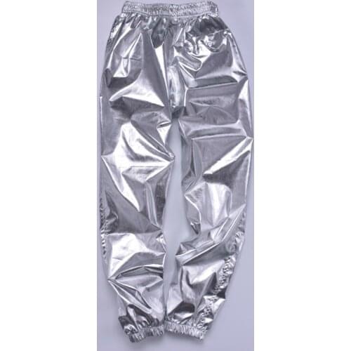 Winter Women Shiny Metallic Fleece Pants Plus size 8XL Female thicken Loose Gold Silver Harem Pants warm velvet jogger sweatpant