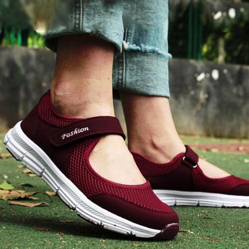 Women Sneakers Flats Shoes Womens Sport Shoes Female Ladies Mesh Fabric Breathable Gray Casual Comfortablehollow Out Shoes