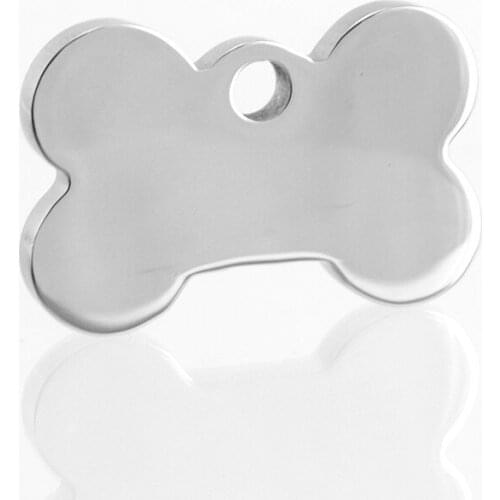 100% stainless steel dog tag blanks Metal Tag print pet nameplate Mirror polished charm wholesale 10pcs