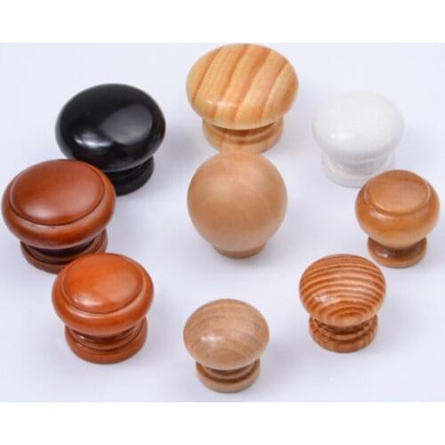 1PC Natural Wood Cabinet Drawer Wardrobe Furniture Handles Cabinet Knobs Handle Kitchen Door Pulls Furniture Hardware Fittings