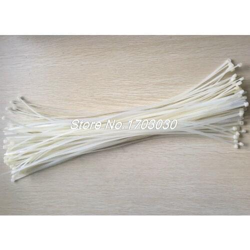 100 Pcs 4.2mm x 500mm White Nylon Zip Tie Wrap for Cable Wire