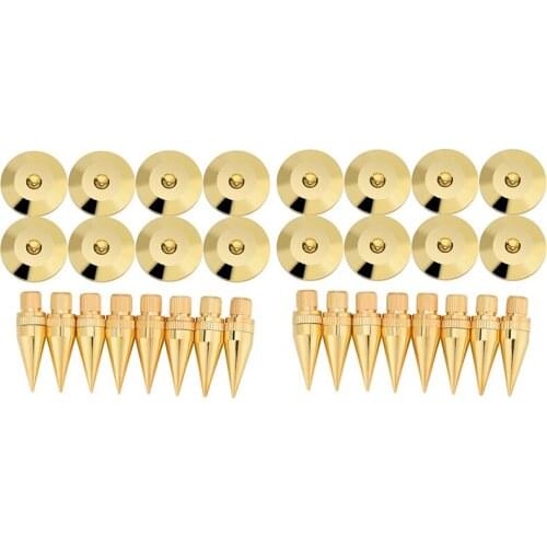 16 Pairs 6 x 36mm Copper Speaker Spike Isolation Stand + Base Pad Feet Mat Speaker Isolation Speaker Isolation Pads