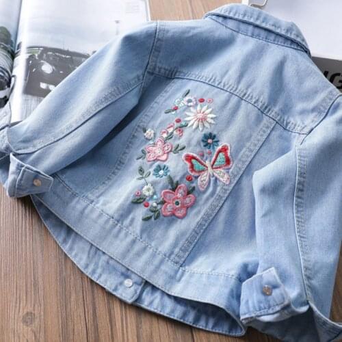 2021 Autumn Clothes Girls Denim Jacket New Brand Spring Kids Coat Girl Clothes For Teenagers Children Clothing For 2-6 Age