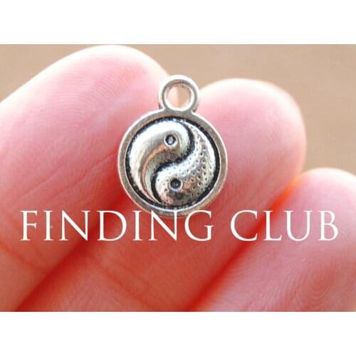 30 pcs Tibetan Silver Color Yin and Yang Charm DIY Metal Bracelet Necklace Jewelry Findings A902