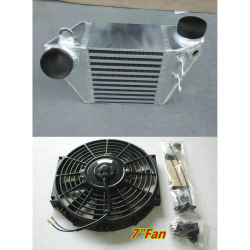 Side Mount Aluminum Intercooler +FAN FOR Volkswagen GOLF BORA Polo Vivo MK4 AUDI A3 8L 1.8T 1.9TDI ASZ Engine Diesel SEAT Toledo
