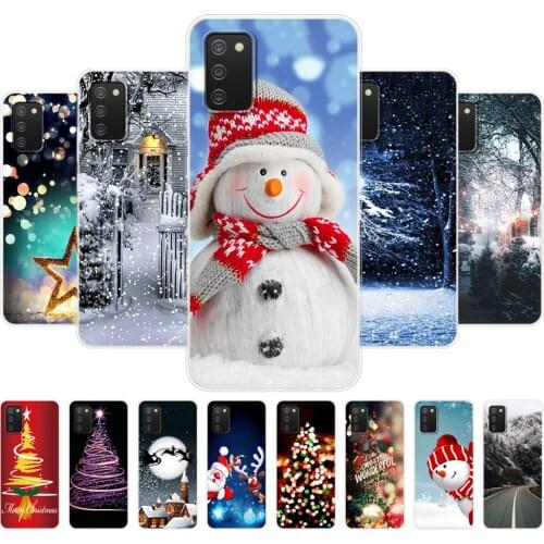 For Samsung A02s Case 6.5inch Back Phone Cover For Samsung Galaxy A02s SM-A025F a025 Coque winter christmas snow tree new year