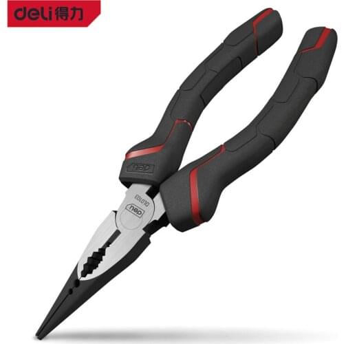 Deli Labor Saving Long Nose Pliers Electrical Stripper Cable Crimping Tools Insulation Professional High Carbon Steel Tools