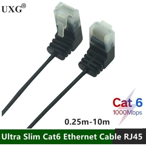 Cat6 Ethernet Cable RJ45 90 Degree Up Down Angle UTP Network Cable Patch Cord Cat6a Lan Cables for Laptop Router TV BOX RJ45