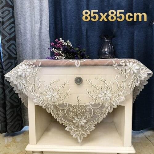 European Mesh Fabric Lace Embroidered Tablecloth Furniture Restaurant Fireplace Christmas Wedding Party Banquet Decoration Cloth