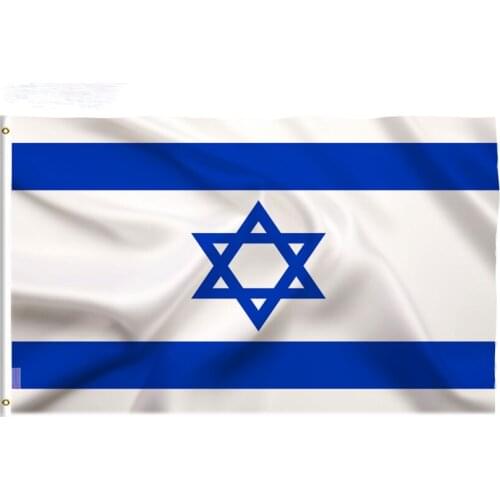 Hot Selling Israel Flag Deaoration 90x150cm Big Banners Israeli Polyester Vivid Color Digital Printing Double Stitched Wholesale