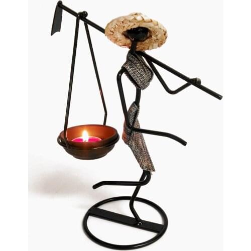 Creative Candlestick Wrought Iron Artist Candle Holder Pastoral Countryside Hoe Girls Desktop Decorations metal cutting dies