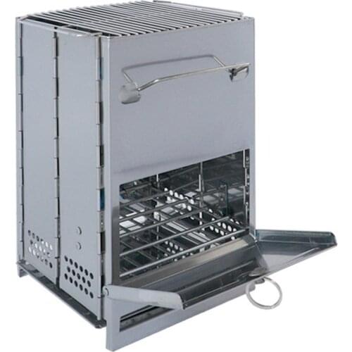 Lightweight Camping Wood Stove Adjustable Folding Wood Stove Burning For Outdoor Cooking Picnic Hunting BBQ Windproof Grill Tool