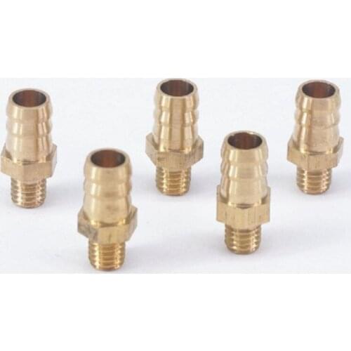 LOT 5 Hose Barb I/D 6mm x M6 Metric Male Thread Brass coupler Splicer Connector fitting for Fuel Gas Water