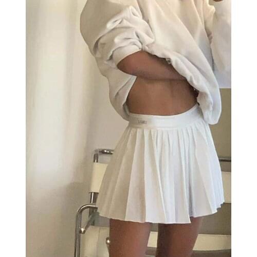 2021 Sweet Cute Girls Cosplay White High Waist Pleated Mini Skirt Tide Brand The Same High-Quality Anti-glare JK Pleated Skirt