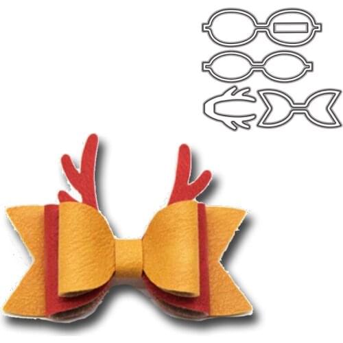 Cute Antler Bowknot Decorative Embossing Papercard Crafts Die 2021 Christmas Bow-Tie Scrapbook Die Cuts