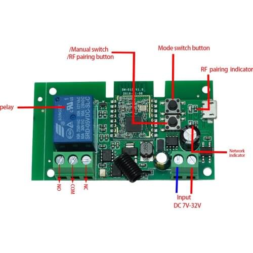 7-32v Ewelink ZigBee Relay Module Remote Control Light Switch Vioce Alexa Google Home Sonoff/Tuya Smart Hub Gateway Bridge