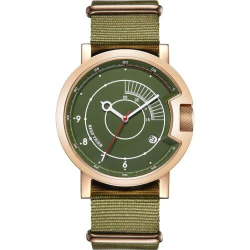 Mens automatic watches,men sport wrist watch Reef Tiger man mechanical wristwatch waterproof clock military relogio nylon strap