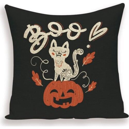 Happy Halloween Trick or Treat Cushion Cover Horror Skull Ghost Decor Pumpkin Throw Pillow Case Decorative Bed Sierkussens Bank
