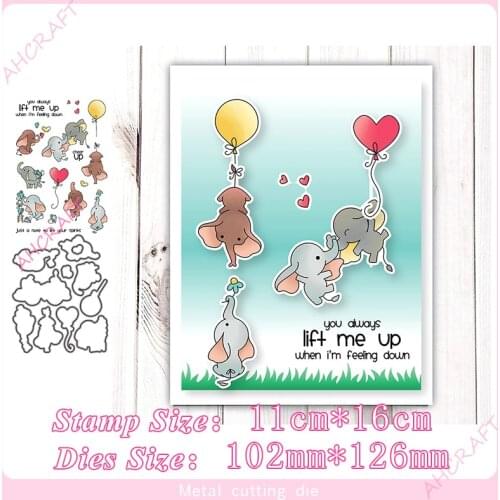 Lovely Dumbo Stamp and Metal Cutting Dies DIY Scrapbooking for Photo Album Decorative Embossing Silicone Clear Stamps 2020
