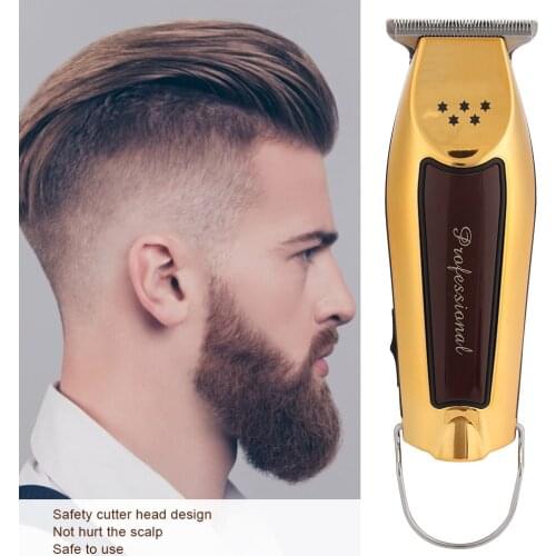 Professional Electric Hair Clipper Rechargeable Adjustable Hair Cutting Machine Hair Trimmer Men Adult Razor US Plug Gold