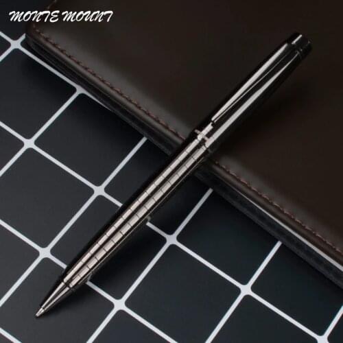Luxury ballpoint pen metal roller pen Matte black ball pen office & school stationery with Black ink refill free shipping
