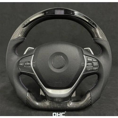 Real carbon fiber LED Steering Wheel compatible for BMW