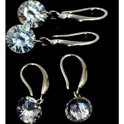 2pc Brass Round Zicron Gemmend Earring Stud Charming Crystal Earring Piercing Body Jewelry for Hot Girl