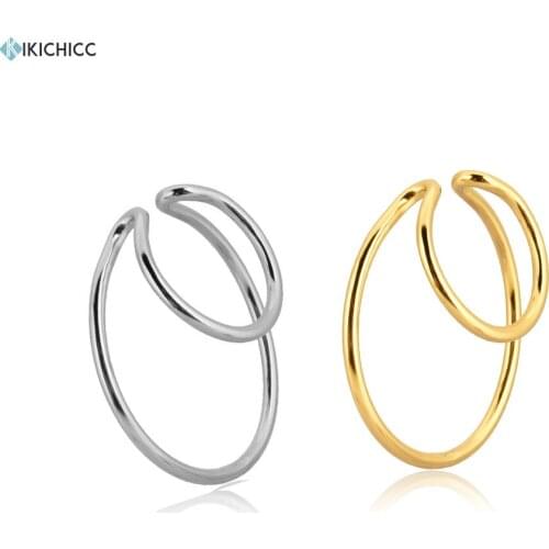 Kikichicc 925 Sterling Silver Plain Irregular Circle Earcuff Ear Cuff Earring 2020 Rock Punk Piercing Fashion Luxury Jewelry