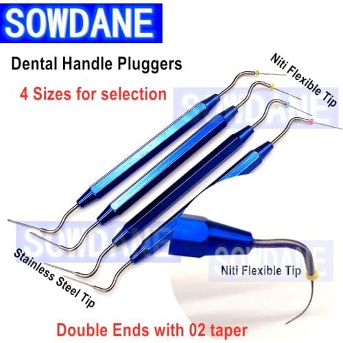 4 pieces Dental Hand Pluggers NITI Tip Flexible Dentist Endodontic Probe Instruments Fill Obturation Endo Materials Spatula Tool
