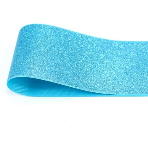 T.R RIBBON 3'' 75mm full glitter grosgrain polyester sparkle sprayed ribbon Gift Wrap ribbon 340 turquoise 10yards