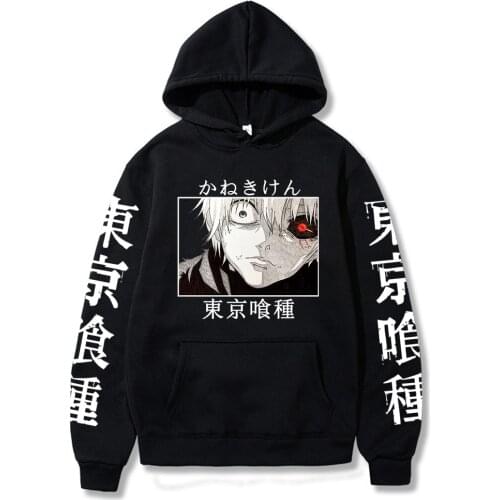Tokyo Ghoul Hoodies Kaneki Ken Anime Graphic Hooded Casual Pullovers Unisex Hip Hop Sweatshirt Loose Fashion Hoodie Men Tops