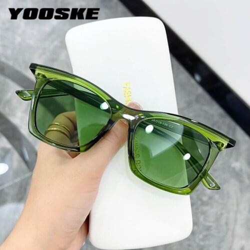 YOOSKE Trendy Cat Eye Women Sunglasses Vintage Brand Desinger Oversized Sun Glasses Outdoor Shades Ladies Green Eyewear UV400