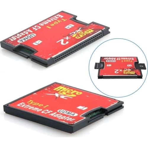 1/ 2 Port Slot Micro SD SDHC TF to CF Type I Flash Compact Card Reader Adapter