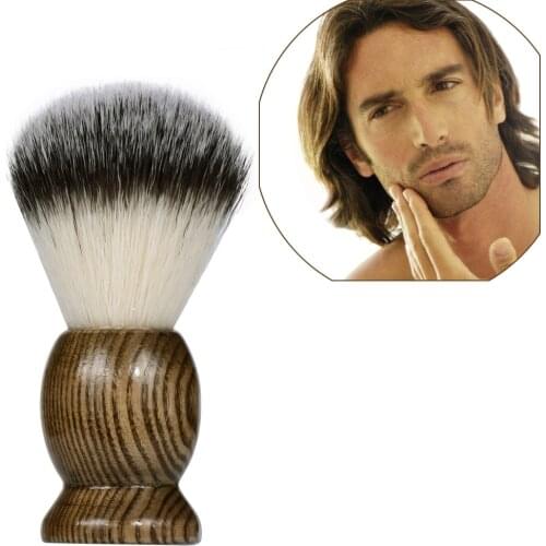 1PCS ZY 100% Pure Badger Hair Wet Shaving Brush Tool Shave Men Salon Barber Tool Brown New drop Shipping wholesale D40