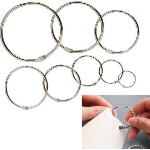 10 Pcs 15-110mm Iron Open Circle O Ring Metal Buckle Photo Album Calendar Account Hooks Key Chain Picture Book Bookbinding Clip