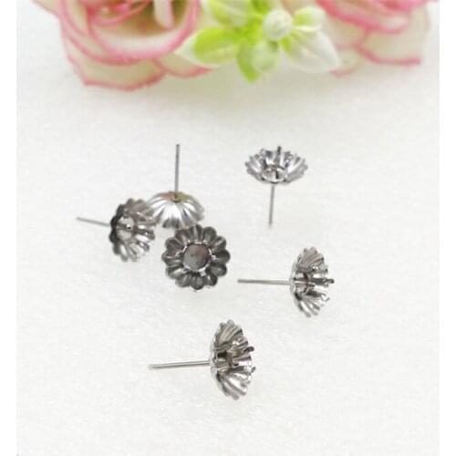 100pcs 316L STAINLESS STEEL Creative Flower Shaped Ear DIY Jewelry Earrings Finding
