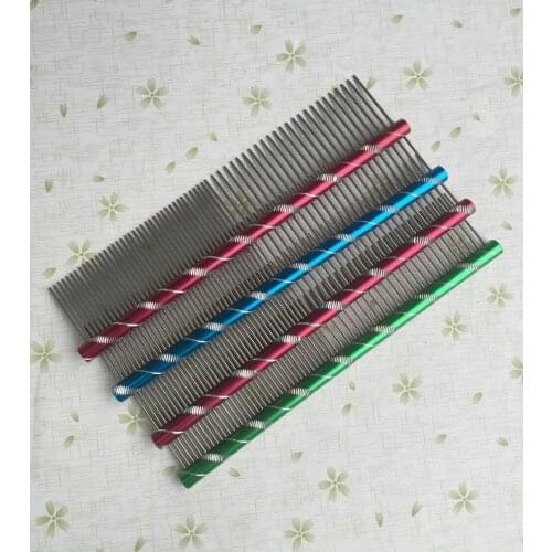 20CM Stainless steel colorized hairdressing pet comb 20*3.4